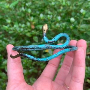 Vintage oxidized iron serpent arm band